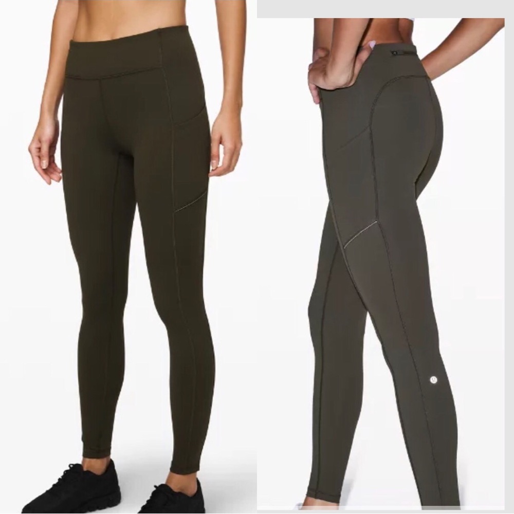 Lululemon Speed Up Mid-Rise Tight 28” Dark Green Sz 2